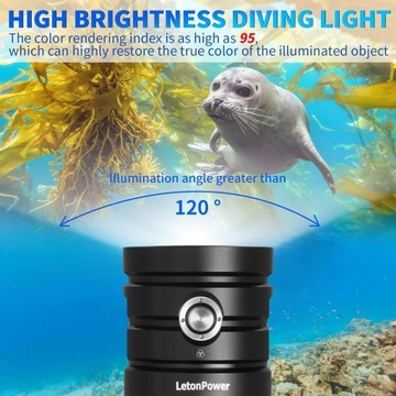 Фонарик для дайвинга LetonPower TS Pro 13000Lum Underwater 100m L424