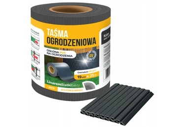 TAŚMA OGRODZENIOWA ANTRACYT 19x35m OSŁONA NA OGRODZENIE PANELOWE PŁOT +UV