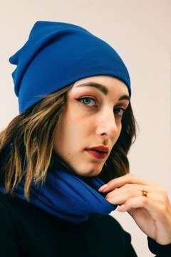 Женский комплект шапка+шарф на осень Василек
