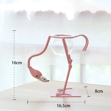 Гидропонная ваза, скандинавский - узор фламинго I