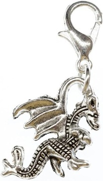 Smok 2 cm Charm Zipper Bransoletka Fantasy Bajkowe bajki - ręcznie robiona