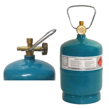 Butla gazowa turystyczna 1kg PROPAN - BUTAN LPG przyłącze 3/8'' od góry