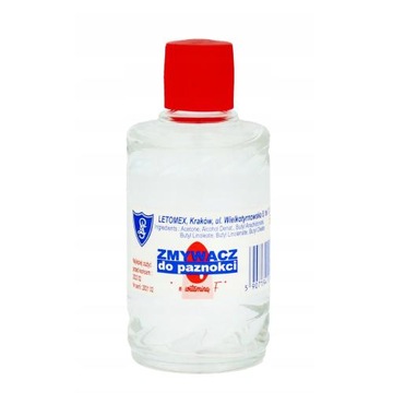 Zmywacz acetonowy w szkle LETOMEX 50 ml czerwona zakrętka