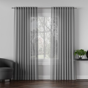 Zasłona gotowa batystowa Basic wys. 235x145 szara