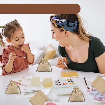 50 SZTUK WORECZEK NA BIŻUTERIĘ, WORECZEK NA PREZENT, WOREK JUTOWY NA WESELE