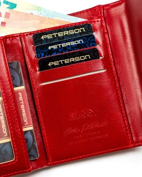 Peterson portfel skóra ekologiczna czerwony PTN 013-F7-8360 RED - kobieta