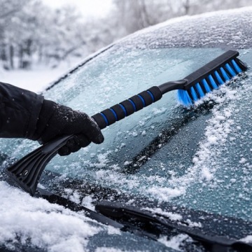 Скребок для льда, щетка для уборки снега со стекол автомобиля, 2 в 1, большая, длинная, 65 см