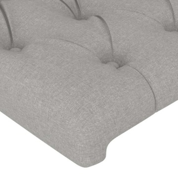 vidaXL Изголовье кровати со светодиодной подсветкой Светло-серый, 200x7x78/88 см, ткань