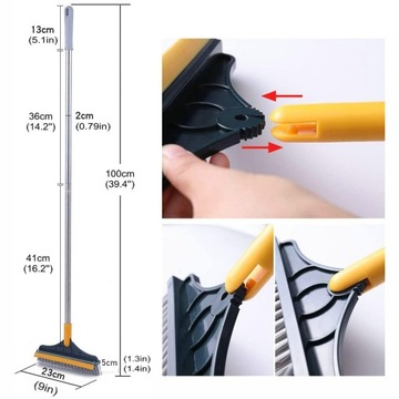 МЕТЛА С РУЧКОЙ, ВРАЩАЮЩАЯСЯ ЩЕТКА ДЛЯ ПОДМЕТАНИЯ ПОЛОВ 2 В 1, 100 СМ