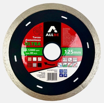 АЛМАЗНЫЙ ДИСК ДЛЯ ГОНЧАРНЫХ РАБОТЫ 125Х1,4Х8Х22,23ММ ALLBE