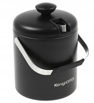 ВЕДРО ДЛЯ ЛЬДА + ЩИПЦЫ LUGO МАТОВЫЙ ЧЕРНЫЙ 1,3л