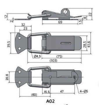 Застежка/защелка/затяжка/уголок А02