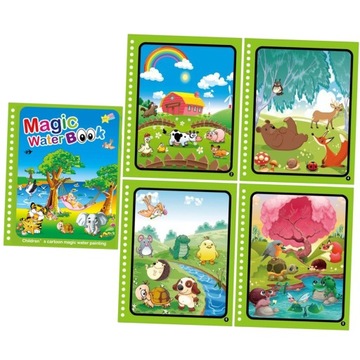 Красивая книга для рисования водой, раскраски.