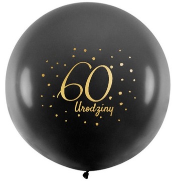 Balon 60 Urodziny sześćdziesiątka czarny Duży