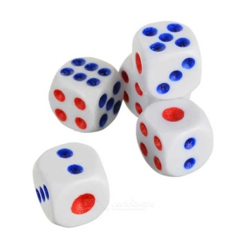 ZESTAW 2 KOSTEK K6 RPG KOŚĆ SZEŚCIOŚCIENNA BIAŁA 1,5 CM