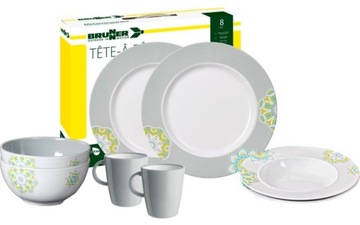Zestaw obiadowy z melaminy tête-à-tête Sandhya 8 pcs Brunner W-wa
