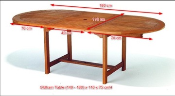 Комплект садовой мебели Oldham со столом шириной 110 см и 6 стульями.