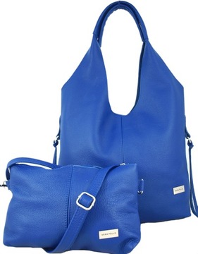 Torebka Damska Skórzana Shopper 2w1 Skóra Naturalna Vera Pelle Premium