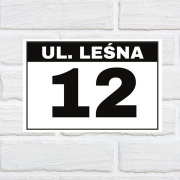 NUMER NA DOM 30x20cm TABLICZKA ADRESOWA Z NUMEREM DOMU | WZORY | + Taśma 3m