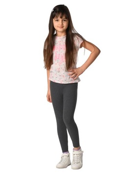 Legginsy dziecięce GETRY bawełniane GRAFIT D1 110