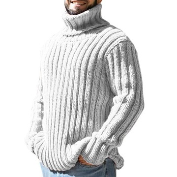 Turtleneck Sweater Men's Solid Color Slim Knitted