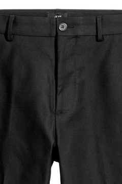 H&M Bawełniane spodnie z diagonalu męskie 48