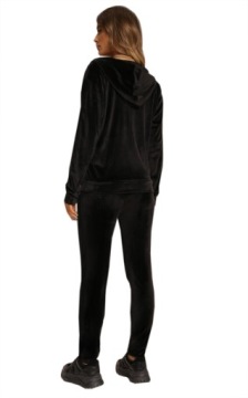 Спортивный костюм женский, на молнии, бархатный комплект, черный, 91 М