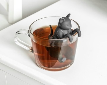 Травяной чайный пивовар котенок для стеклянной стакана для кота для кофе