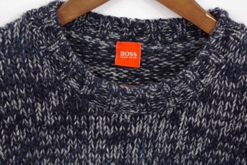 HUGO BOSS SWETER WEŁNIANY OMBRE GRANAT L