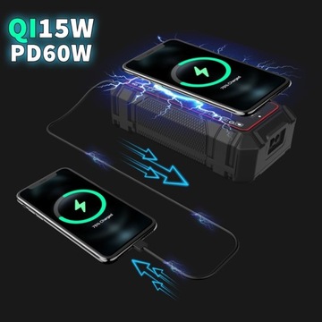 Стартер с аккумуляторной батареей 12 В, 2000 А, 74 Втч, фонарик Powerbank PD60W A37