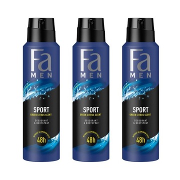 Fa MEN Sport dezodorant spray dla mężczyzn x3