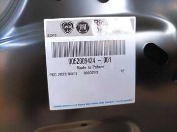 FIAT 500 07 - KAPOTA KRYT MOTORU NOVÁ ORIG. 0052009424