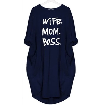 Fashion T-Shirt Dress For Women O-Neck Cotton