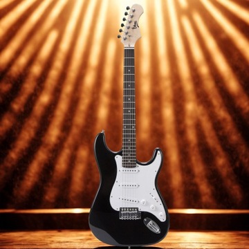 Электрическая гитара Stratocaster 4/4 Black Set Base Tuner Cover