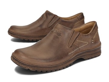 ОБУВЬ МУЖСКАЯ, ШИРОКИЕ МОКАСИНЫ 869 КОРИЧНЕВЫЙ 42