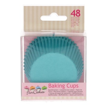 FunCakes Papilotki foremki do muffinek turkusowe 48 szt