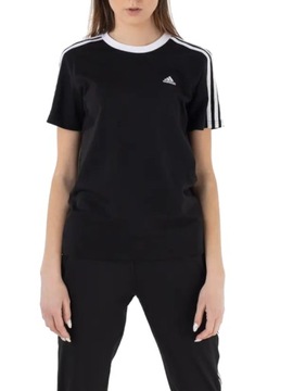 Adidas Koszulka Sportowa Damska Czarna Z 3 Paskami Białymi GS1379 r. XS