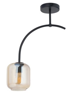 Designerski Nowoczesny SIGMA SHINE 1 plafon czarny/bursztynowy LED