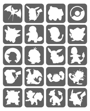 Szablony Do Tatuaży Brokatowych Pokemony Duży