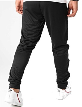 Spodnie męskie Adidas dresowe zwężane nogawki rozpinane czarne AEROREADY