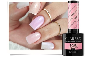 CLARESA BAZA BASE POWER BEZKWASOWA BUDUJĄCA 12 NUDZIAKOWY RÓŻ LIPGLOSS NAIL