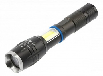 Latarka LED na baterie 1xAAA, 800lm, 6400K, 500m, IP44, czarna, GTV