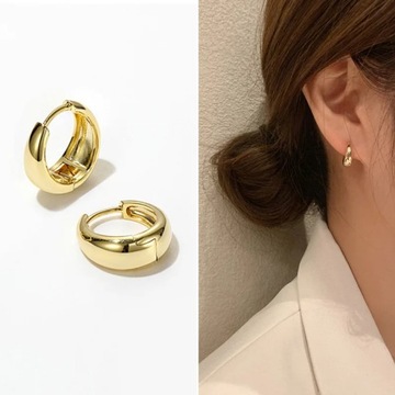 Mini Loop Earrings for Women Gold Color Metal Hoop