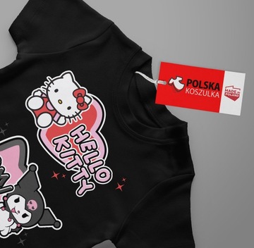 KOSZULKA DAMSKA KOBIECA T-SHIRT HELLO KITTY KUROMI S PREZENT JAKOŚĆ