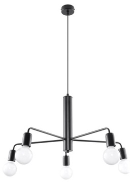 ŻYRANDOL CZARNY LOFT DUOMO 5 pręty SL.0304 SOLLUX