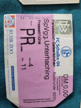 bilet FC.SCHALKE - SpVgg Unterhaching