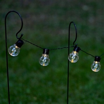 GIRLANDA SOLARNA OGRODOWA KULKI 10 LED 380cm Lampki Zewnętrzne Balkon Taras