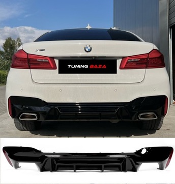 Dyfuzor Spoiler Tył BMW G30 G31 Przedlift MP Style Czarny Połysk