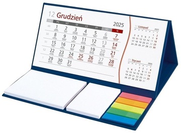 Kalendarz TERMINARZ 2025 biurkowy z notesem granat 2025
