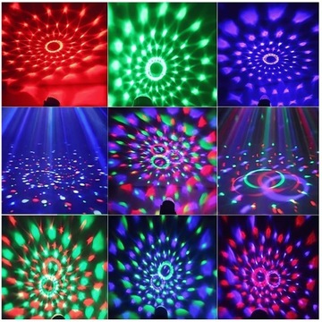 KULA DISCO DYSKOTEKOWA LED PROJEKTOR REFLEKTOR LASER RGB MULTIKOLOR PILOT